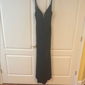 Mac Duggal black beaded gown